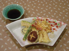 Tempura presentation.